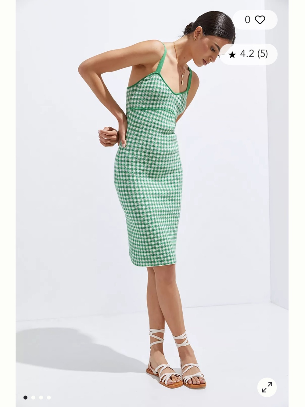 Anthropologie Gingham Knit Dress